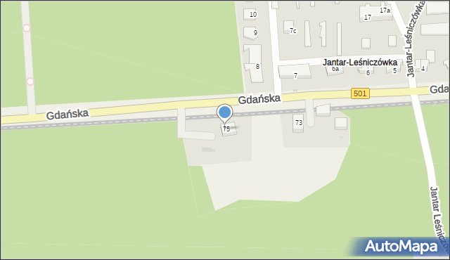 Jantar, Gdańska, 77, mapa Jantar