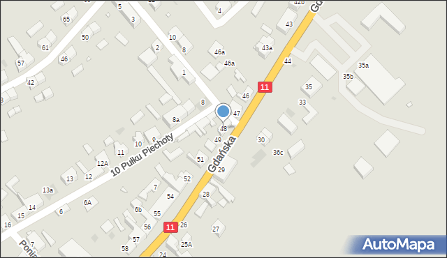 Jastrowie, Gdańska, 48, mapa Jastrowie