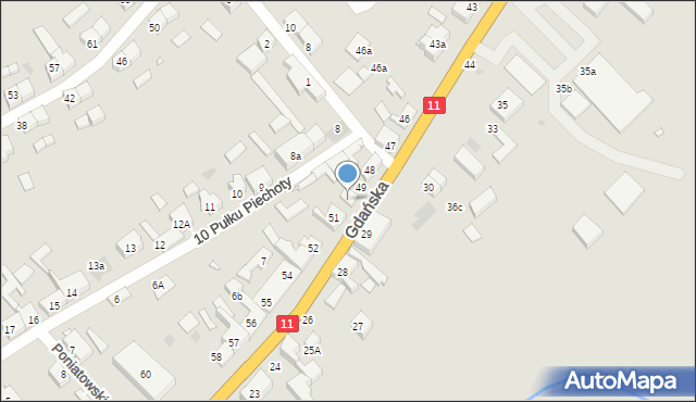 Jastrowie, Gdańska, 50, mapa Jastrowie