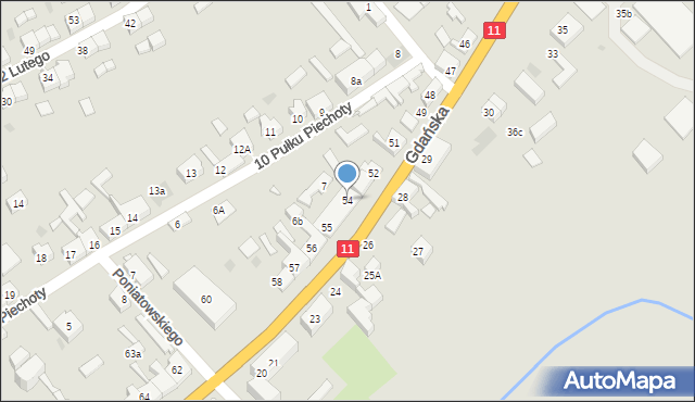 Jastrowie, Gdańska, 54, mapa Jastrowie