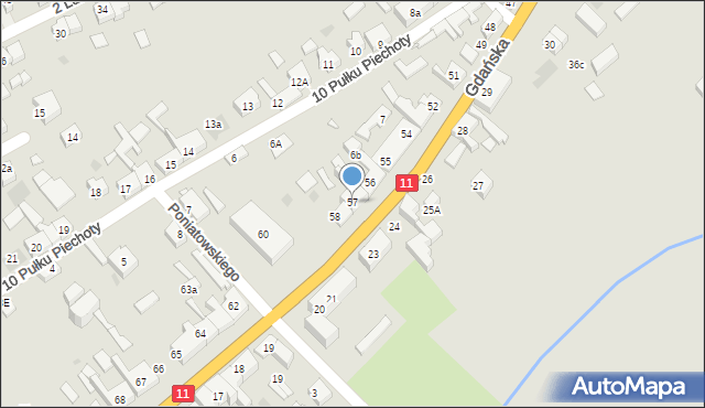 Jastrowie, Gdańska, 57, mapa Jastrowie