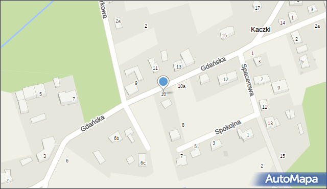 Kaczki, Gdańska, 10, mapa Kaczki