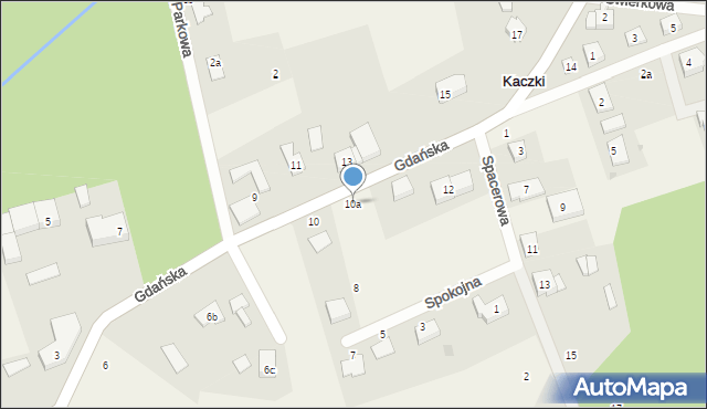 Kaczki, Gdańska, 10a, mapa Kaczki