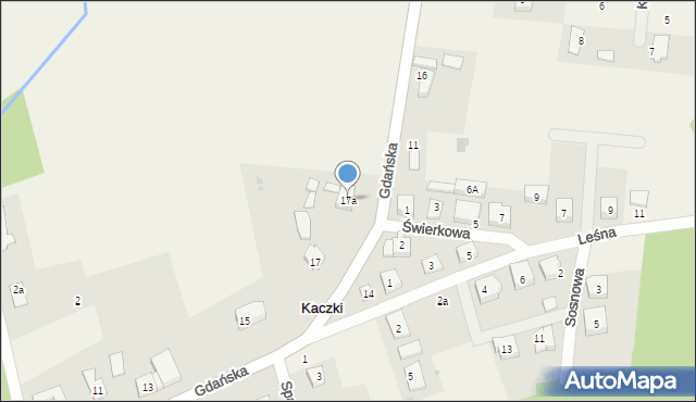 Kaczki, Gdańska, 17a, mapa Kaczki