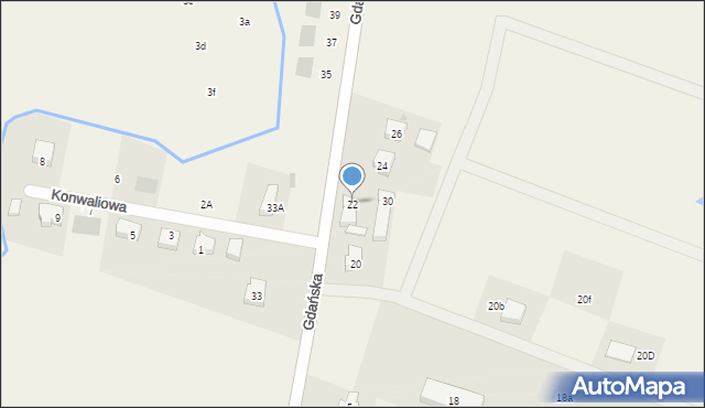 Kaczki, Gdańska, 22, mapa Kaczki