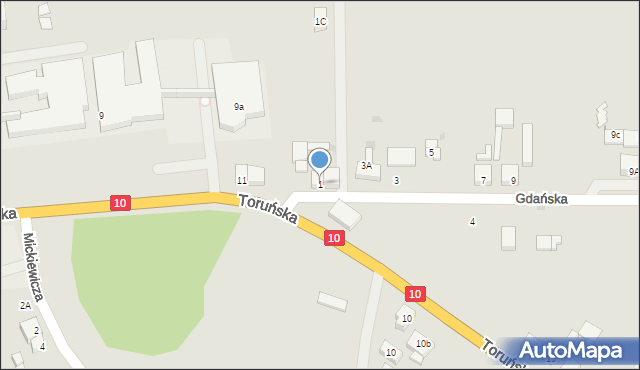 Kalisz Pomorski, Gdańska, 1, mapa Kalisz Pomorski