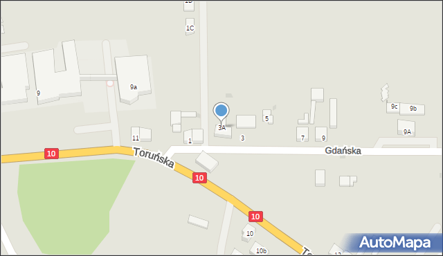 Kalisz Pomorski, Gdańska, 3A, mapa Kalisz Pomorski