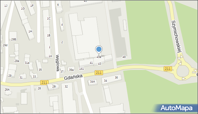 Kartuzy, Gdańska, 43a, mapa Kartuzy