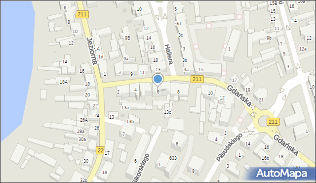 Kartuzy, Gdańska, 6, mapa Kartuzy