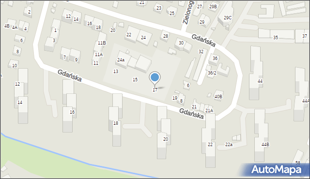 Katowice, Gdańska, 17, mapa Katowic