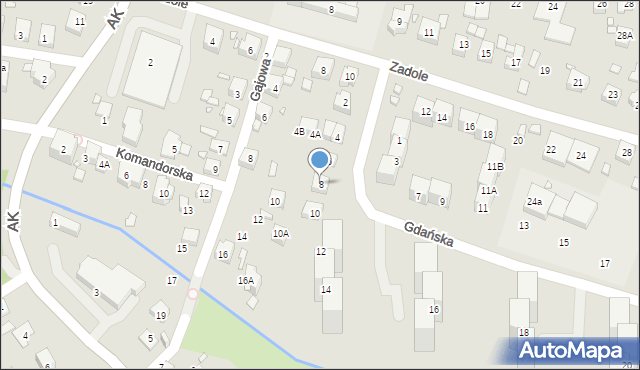 Katowice, Gdańska, 8, mapa Katowic