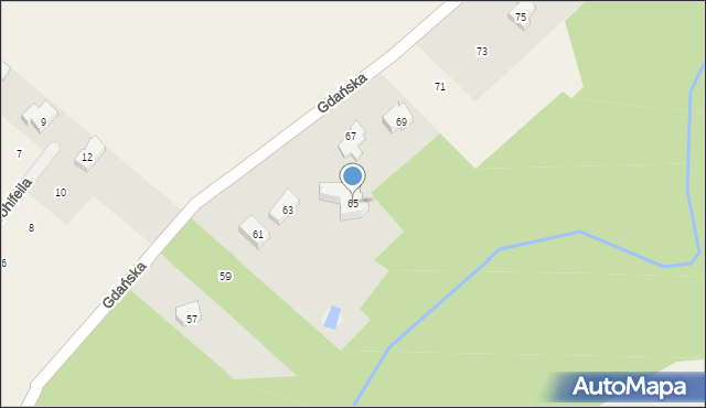 Kłodawa, Gdańska, 65, mapa Kłodawa