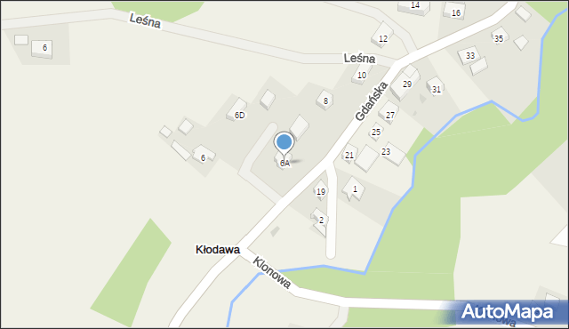 Kłodawa, Gdańska, 6A, mapa Kłodawa