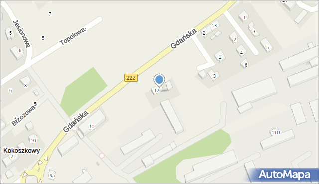Kokoszkowy, Gdańska, 12a, mapa Kokoszkowy