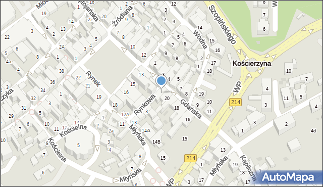 Kościerzyna, Gdańska, 21, mapa Kościerzyna