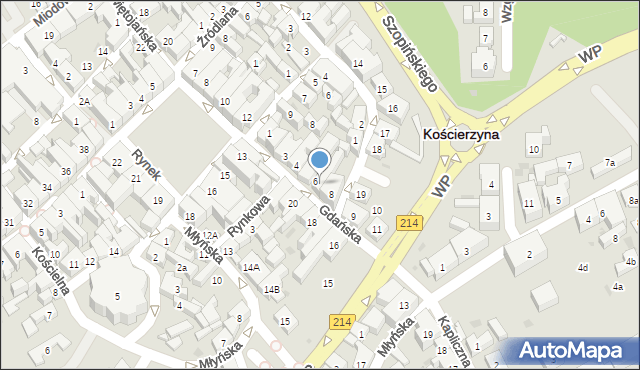 Kościerzyna, Gdańska, 7, mapa Kościerzyna