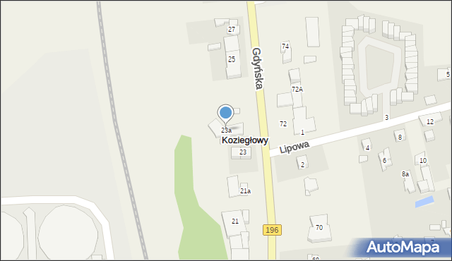 Koziegłowy, Gdyńska, 23a, mapa Koziegłowy