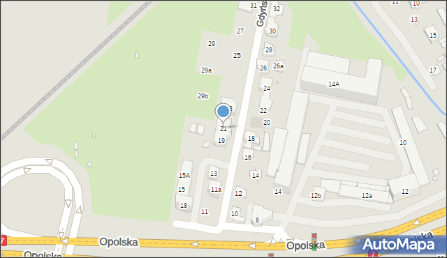 Kraków, Gdyńska, 21, mapa Krakowa