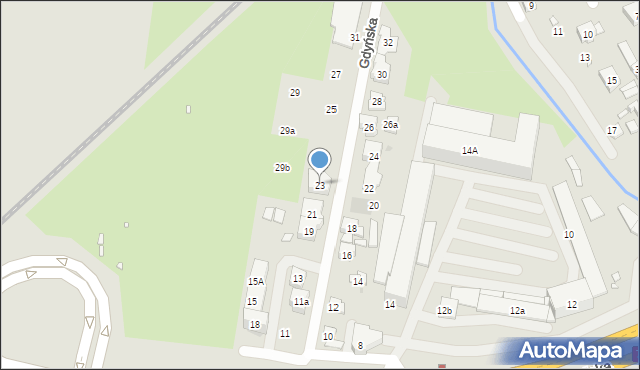 Kraków, Gdyńska, 23, mapa Krakowa