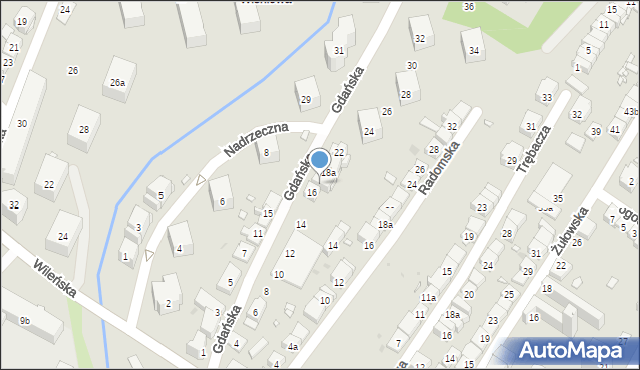 Kraków, Gdańska, 18, mapa Krakowa