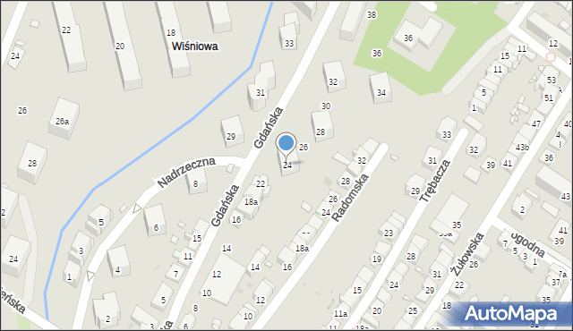 Kraków, Gdańska, 24, mapa Krakowa