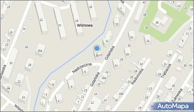 Kraków, Gdańska, 29, mapa Krakowa