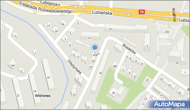 Kraków, Gdańska, 41a, mapa Krakowa