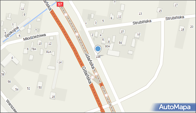 Kroczewo, Gdańska, 148, mapa Kroczewo