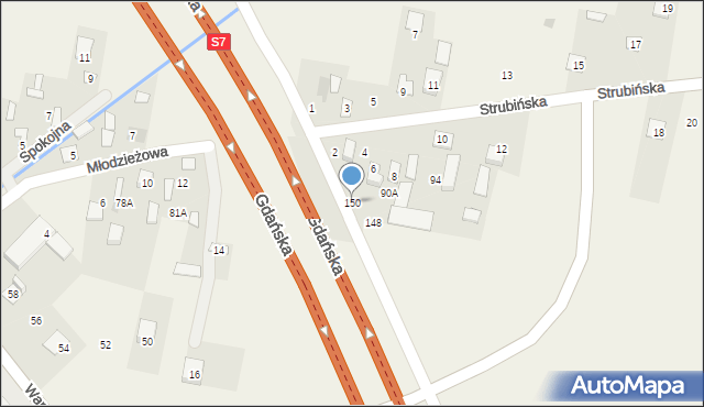 Kroczewo, Gdańska, 150, mapa Kroczewo