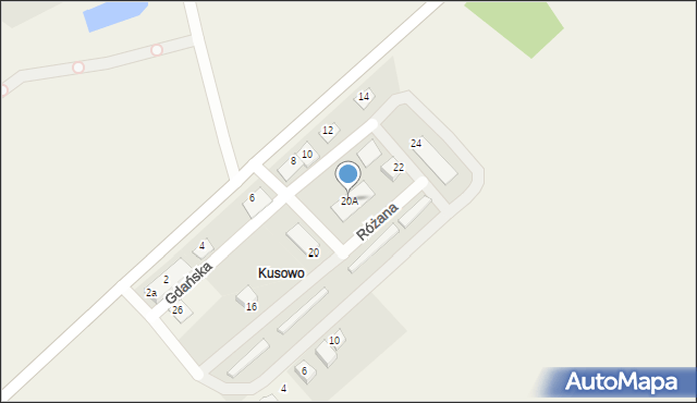 Kusowo, Gdańska, 20A, mapa Kusowo