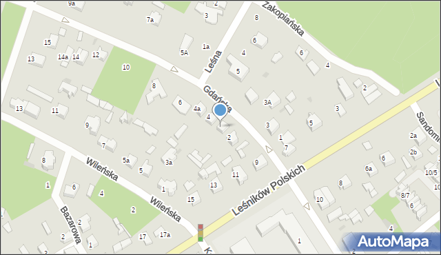 Łask, Gdańska, 2a, mapa Łask