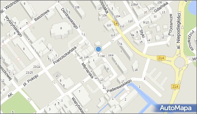 Lębork, Gdańska, 1a, mapa Lębork