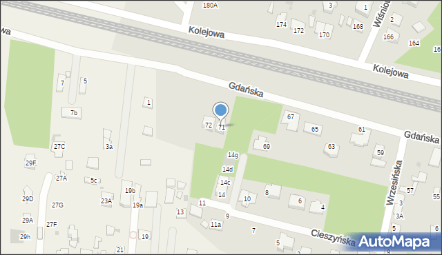 Legionowo, Gdańska, 71, mapa Legionowo
