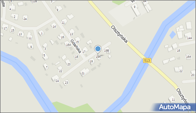 Lidzbark Warmiński, Gdańska, 19A, mapa Lidzbark Warmiński