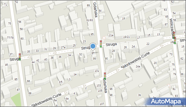 Łódź, Gdańska, 97, mapa Łodzi