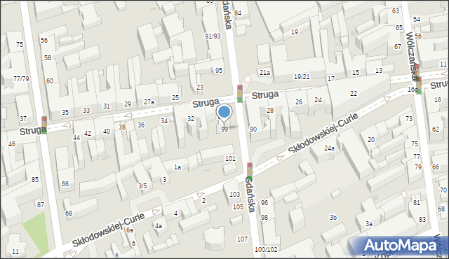 Łódź, Gdańska, 99, mapa Łodzi