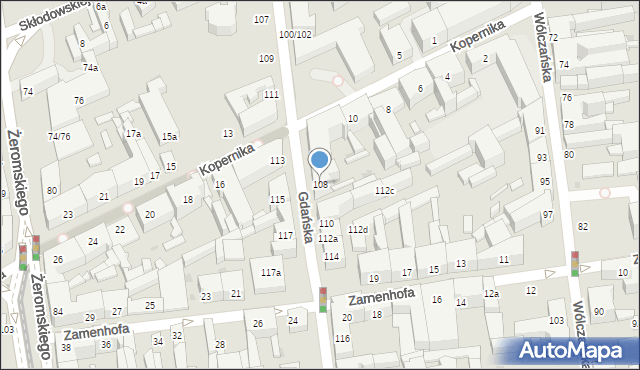 Łódź, Gdańska, 108, mapa Łodzi