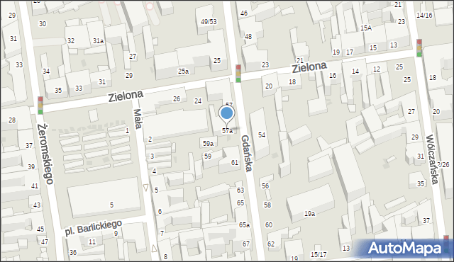 Łódź, Gdańska, 57a, mapa Łodzi