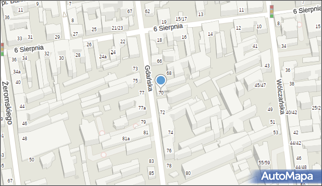 Łódź, Gdańska, 70, mapa Łodzi