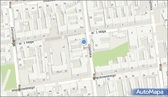 Łódź, Gdańska, 35, mapa Łodzi