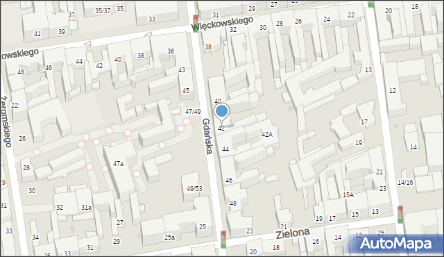 Łódź, Gdańska, 42, mapa Łodzi