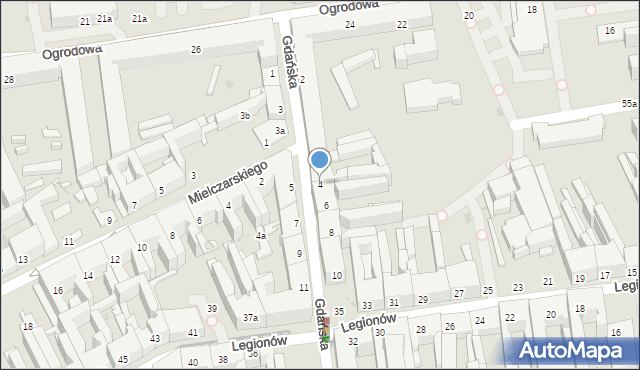 Łódź, Gdańska, 4, mapa Łodzi