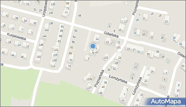 Lublin, Gdańska, 5, mapa Lublina