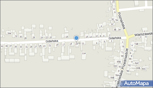 Lubsko, Gdańska, 13, mapa Lubsko