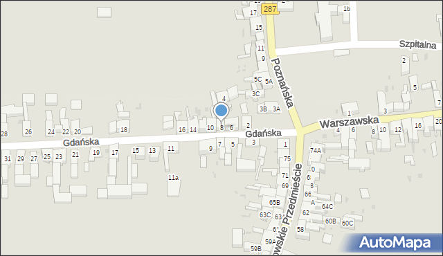 Lubsko, Gdańska, 8, mapa Lubsko
