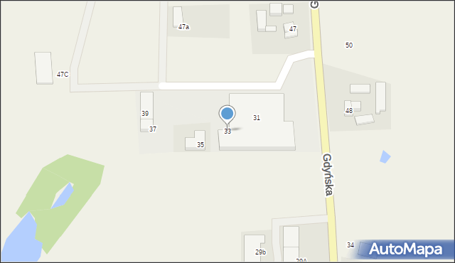 Małkowo, Gdyńska, 33, mapa Małkowo