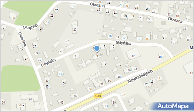 Marzęcice, Gdyńska, 9, mapa Marzęcice