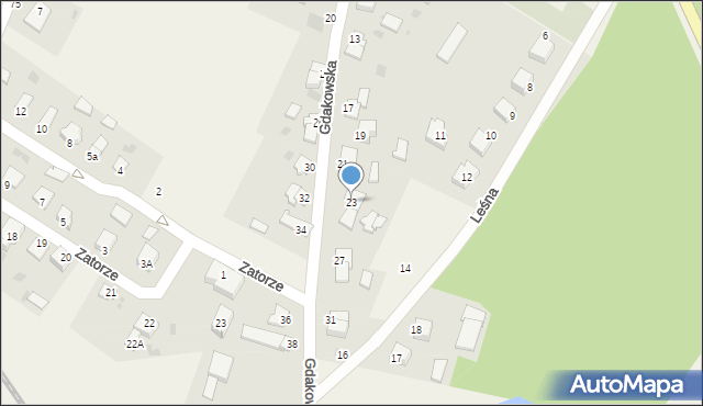 Mikołajki Pomorskie, Gdakowska, 23, mapa Mikołajki Pomorskie