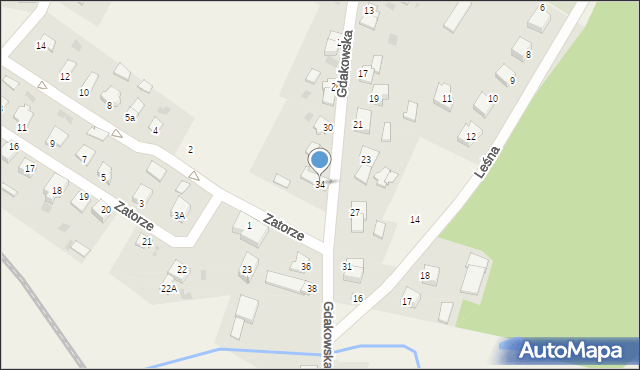 Mikołajki Pomorskie, Gdakowska, 34, mapa Mikołajki Pomorskie