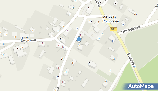 Mikołajki Pomorskie, Gdakowska, 5, mapa Mikołajki Pomorskie